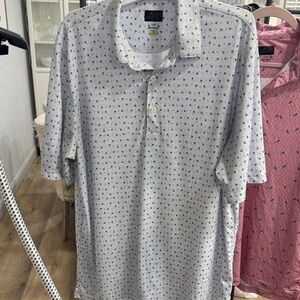 Callaway White Polo with Blue Accents